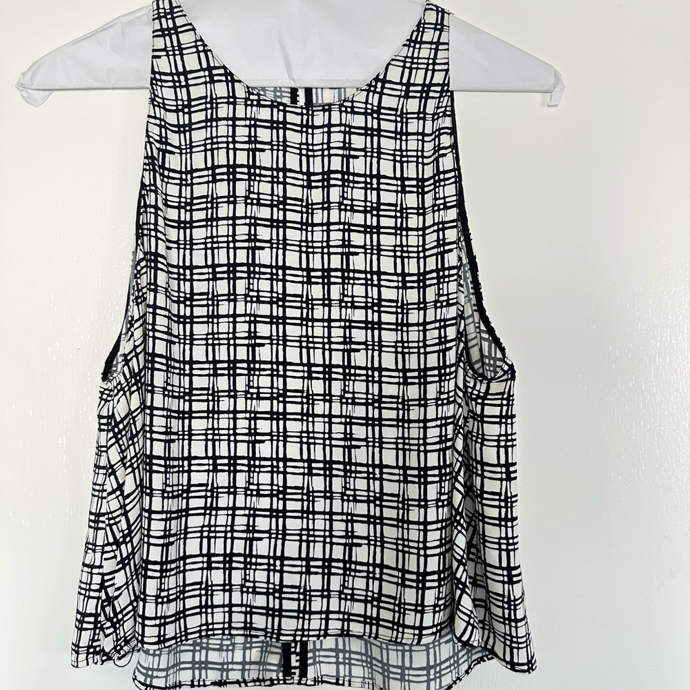 Zara Black and White Checkered Tank Top